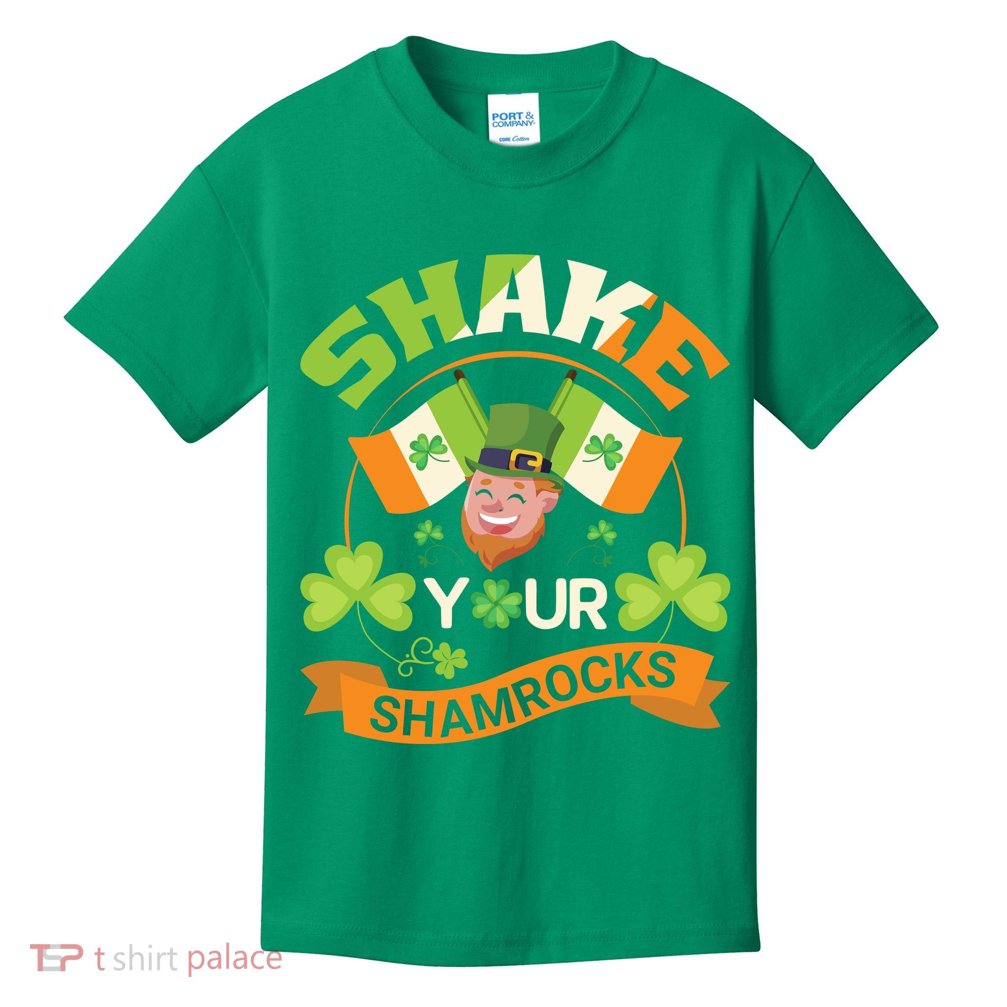 Shake Your Shamrocks Funny Leprechaun St Patricks Day Kids T-Shirt