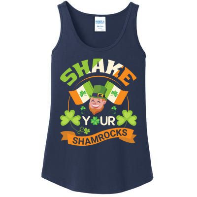 Shake Your Shamrocks Funny Leprechaun St Patricks Day Ladies Essential Tank