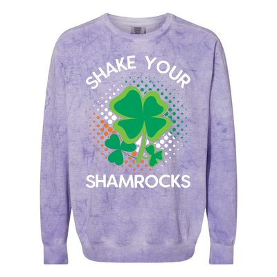 Shake Your Shamrocks Funny St Patricks Day Colorblast Crewneck Sweatshirt