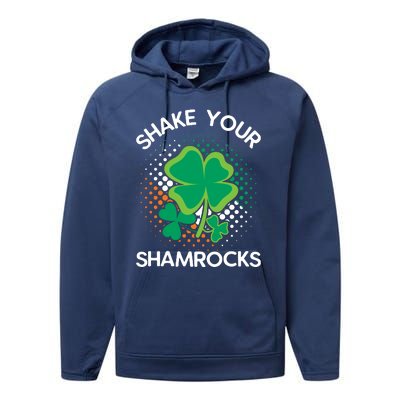 Shake Your Shamrocks Funny St Patricks Day Performance Fleece Hoodie