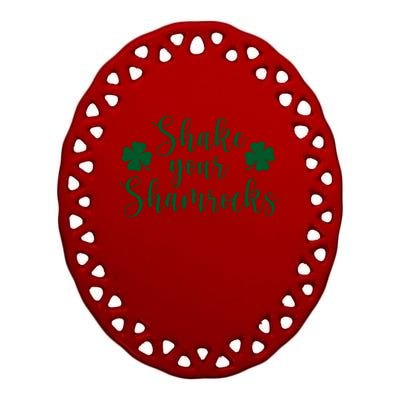 Shake Your Shamrocks Ceramic Oval Ornament