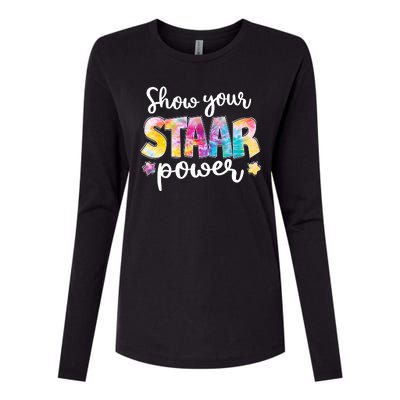 Show Your STAAR Power School Testing Womens Cotton Relaxed Long Sleeve T-Shirt