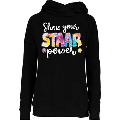 Show Your STAAR Power School Testing Womens Funnel Neck Pullover Hood