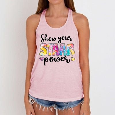 Show Your STAAR Power School Testing Women's Knotted Racerback Tank