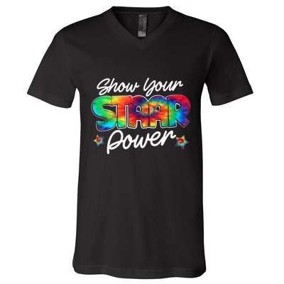 Show Your Staar Power Test Staar Day Mode On Teacher Testing V-Neck T-Shirt