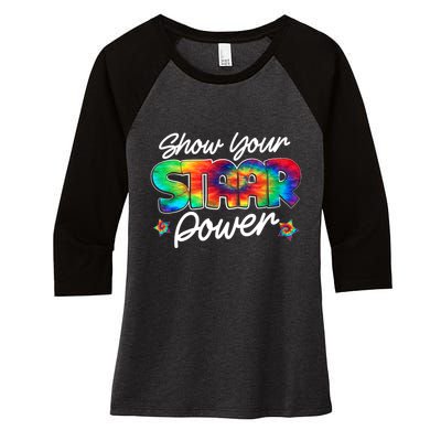 Show Your Staar Power Test Staar Day Mode On Teacher Testing Women's Tri-Blend 3/4-Sleeve Raglan Shirt