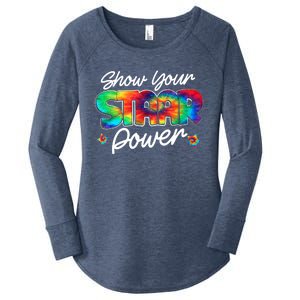 Show Your Staar Power Test Staar Day Mode On Teacher Testing Women's Perfect Tri Tunic Long Sleeve Shirt