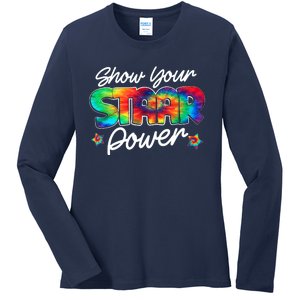 Show Your Staar Power Test Staar Day Mode On Teacher Testing Ladies Long Sleeve Shirt