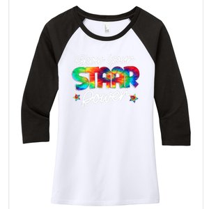 Show Your Staar Power Test Staar Day Mode On Teacher Testing Women's Tri-Blend 3/4-Sleeve Raglan Shirt