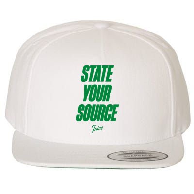State Your Source Wool Snapback Cap