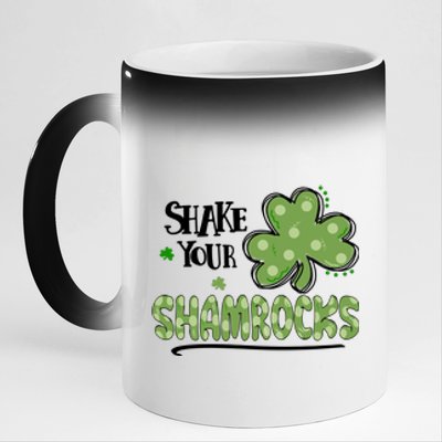 Shake Your Shamrocks Funny St. Patrick's Day 11oz Black Color Changing Mug