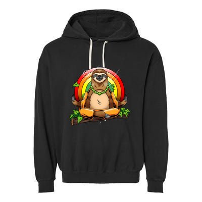 Sloth Yoga Super Cute Animal Yogi Meditating Magical Spirit Gift Garment-Dyed Fleece Hoodie
