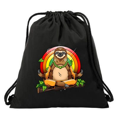 Sloth Yoga Super Cute Animal Yogi Meditating Magical Spirit Gift Drawstring Bag