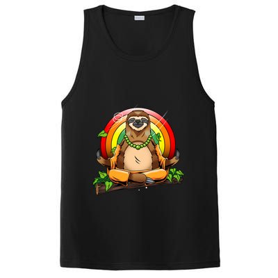 Sloth Yoga Super Cute Animal Yogi Meditating Magical Spirit Gift PosiCharge Competitor Tank