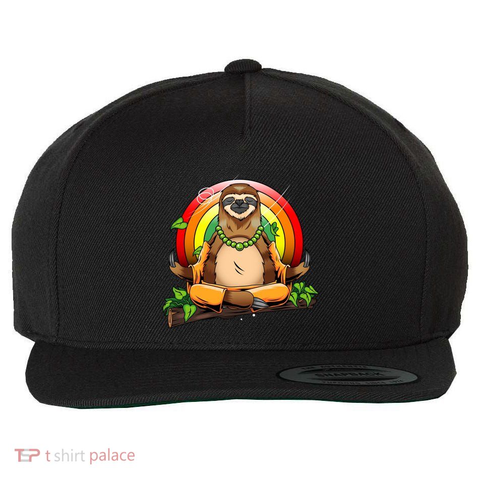 Sloth Yoga Super Cute Animal Yogi Meditating Magical Spirit Gift Wool Snapback Cap