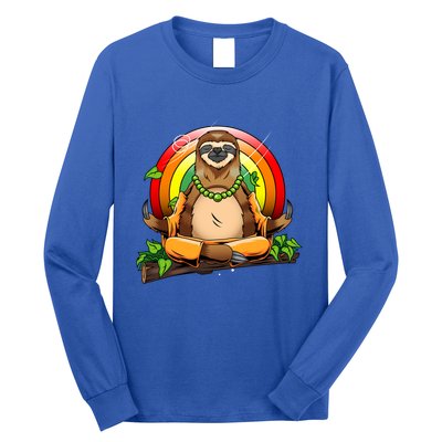 Sloth Yoga Super Cute Animal Yogi Meditating Magical Spirit Gift Long Sleeve Shirt