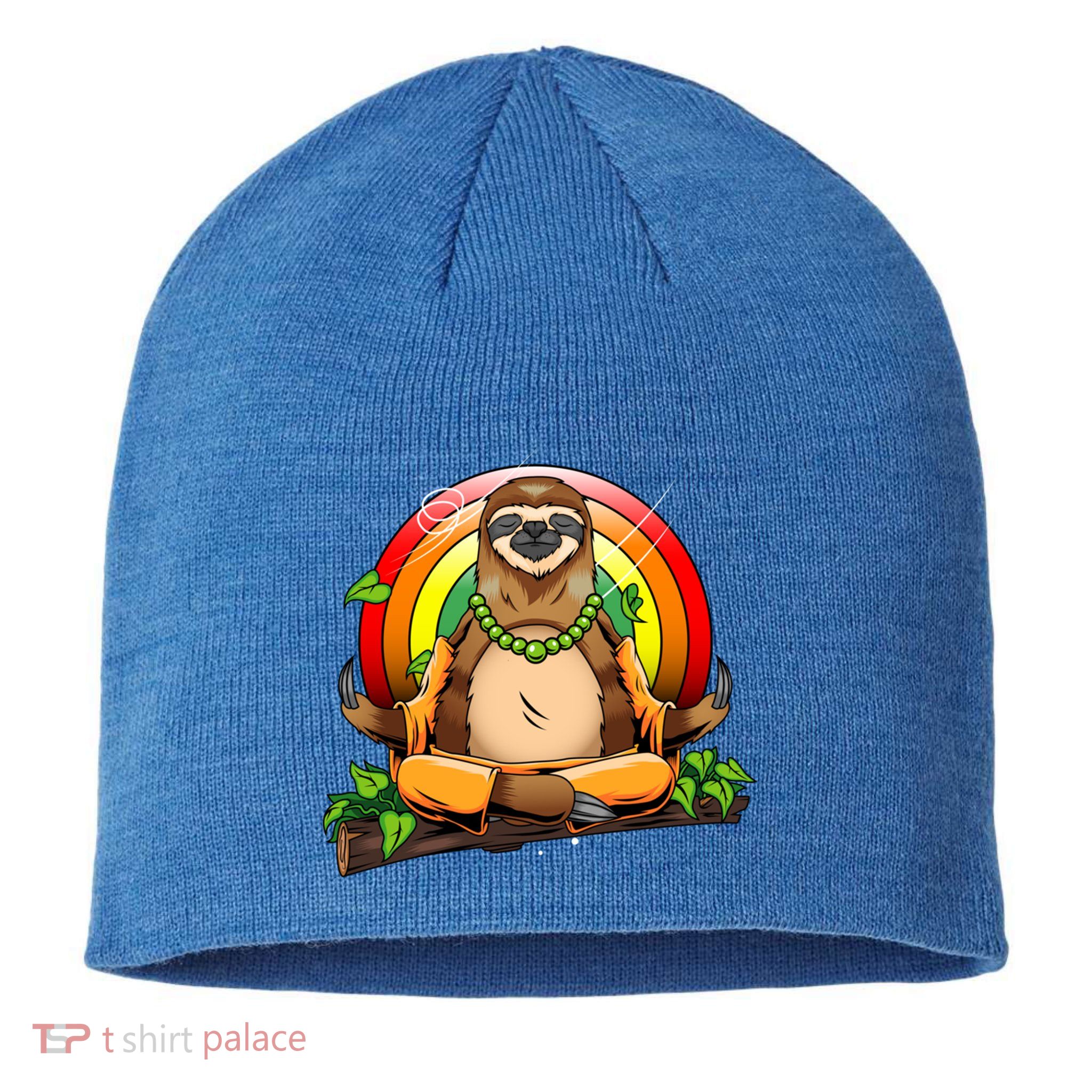 Sloth Yoga Super Cute Animal Yogi Meditating Magical Spirit Gift Sustainable Beanie