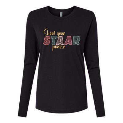 Show your Staar Power Test Staar Student Teacher Testing Womens Cotton Relaxed Long Sleeve T-Shirt