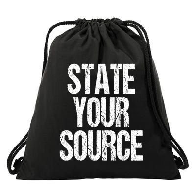 State Your Source Drawstring Bag