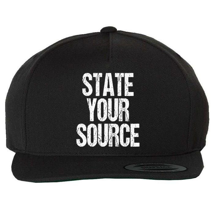 State Your Source Wool Snapback Cap