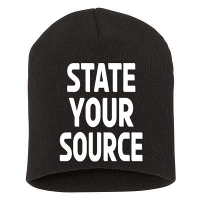 State Your Source Short Acrylic Beanie