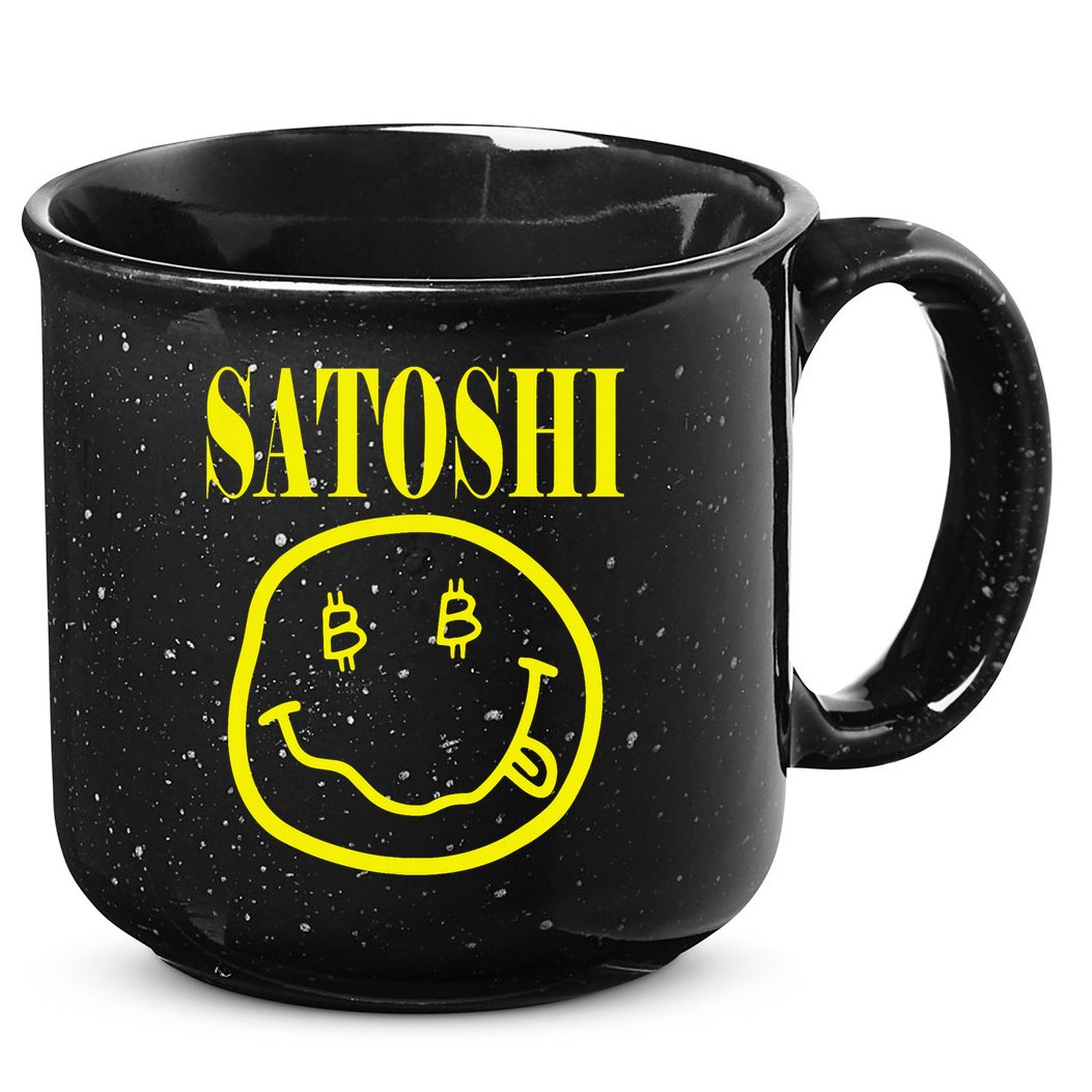 Satoshi Yellow Smile Face 15oz Campfire Ceramic Mug
