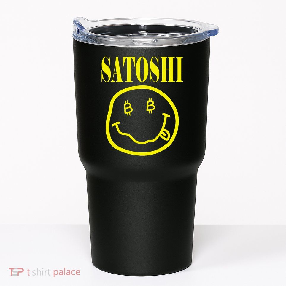Satoshi Yellow Smile Face Tumbler