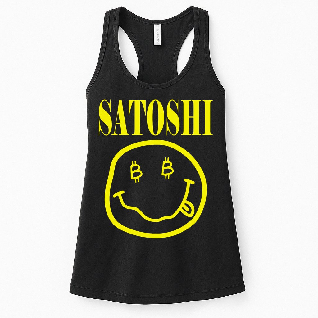 Satoshi Yellow Smile Face Womens Tank Top