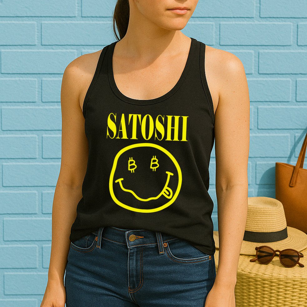 Satoshi Yellow Smile Face Womens Tank Top