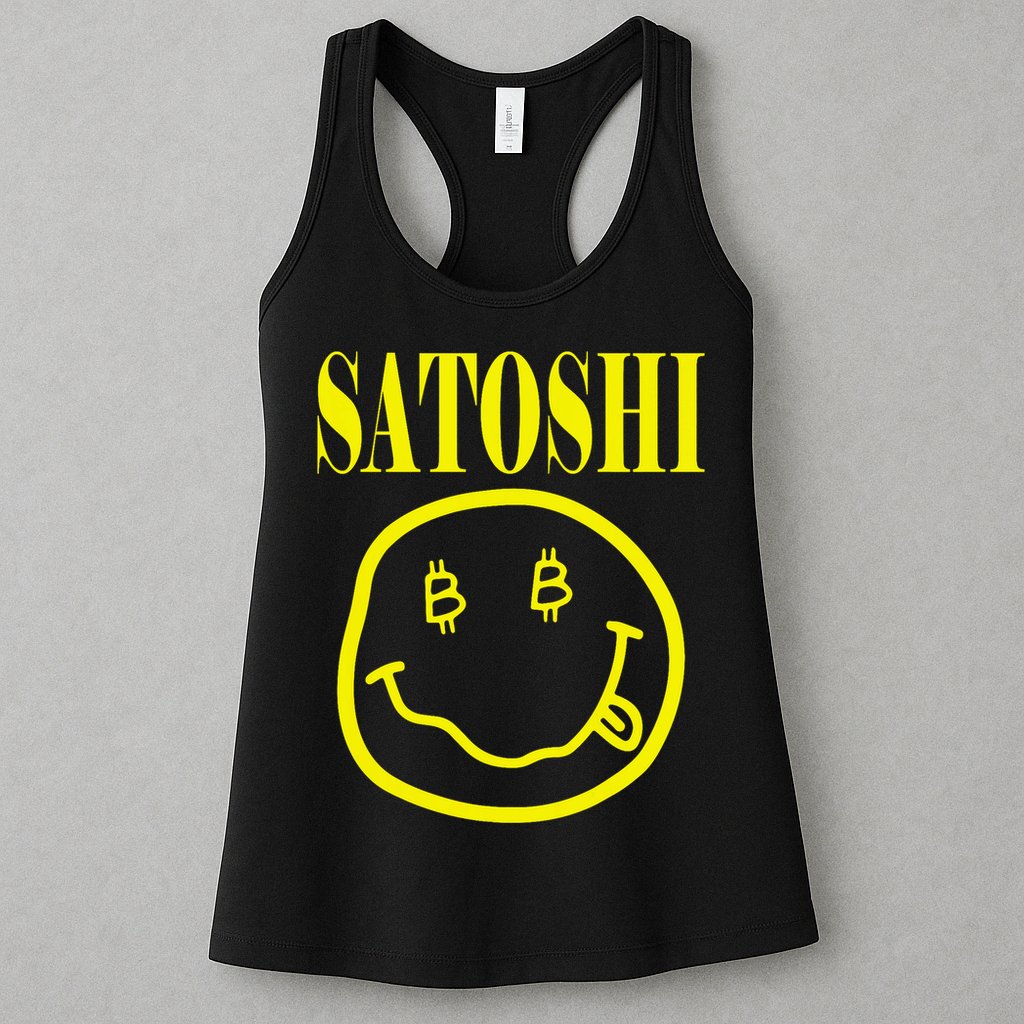 Satoshi Yellow Smile Face Womens Tank Top