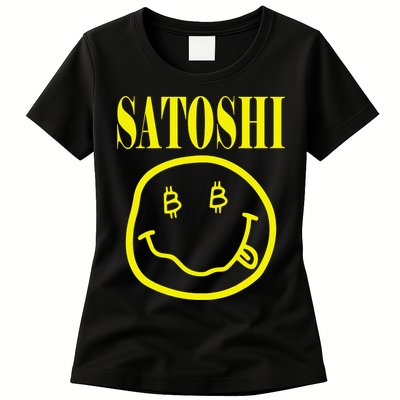 Satoshi Yellow Smile Face Womens T-Shirt