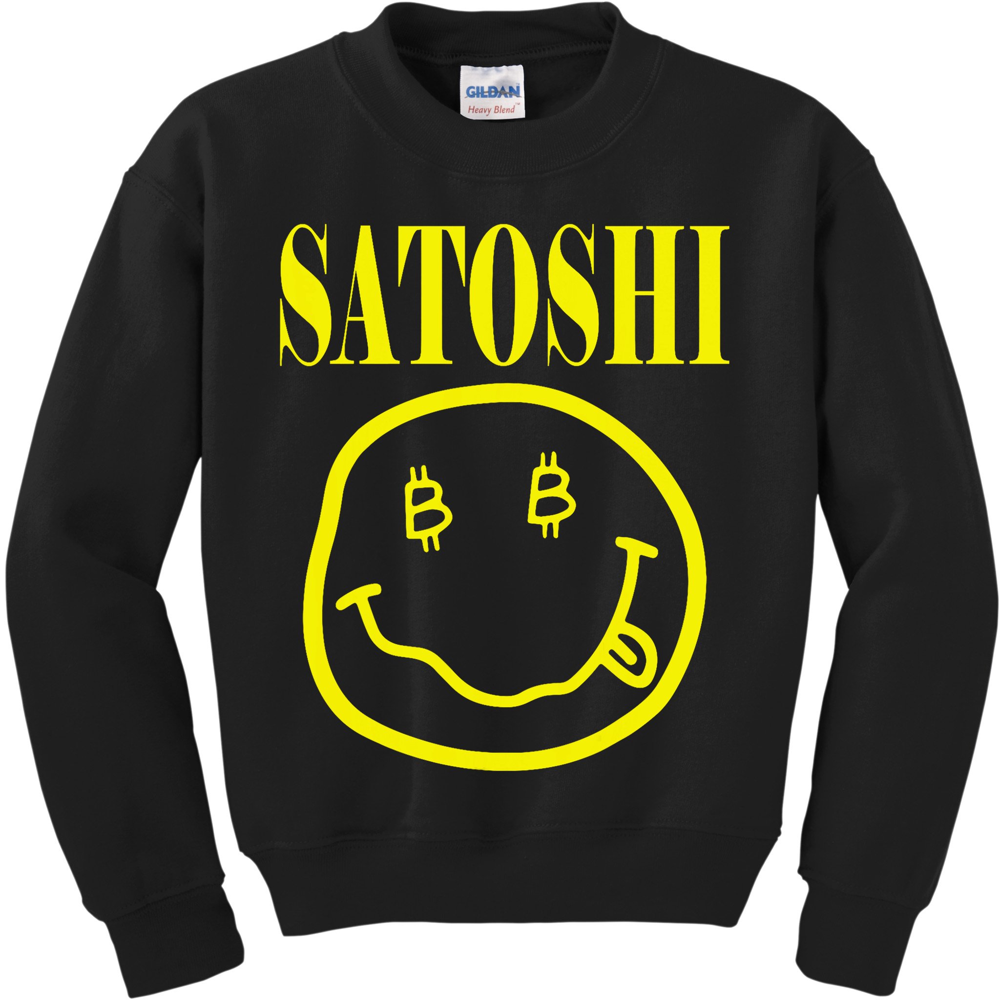 Satoshi Yellow Smile Face Kids Sweatshirt