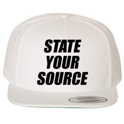 State Your Source Wool Snapback Cap