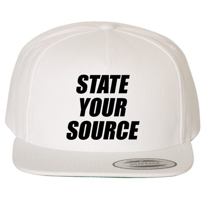 State Your Source Wool Snapback Cap