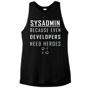 Sysadmin Because Even Developers Need Heroes Ladies PosiCharge Tri-Blend Wicking Tank