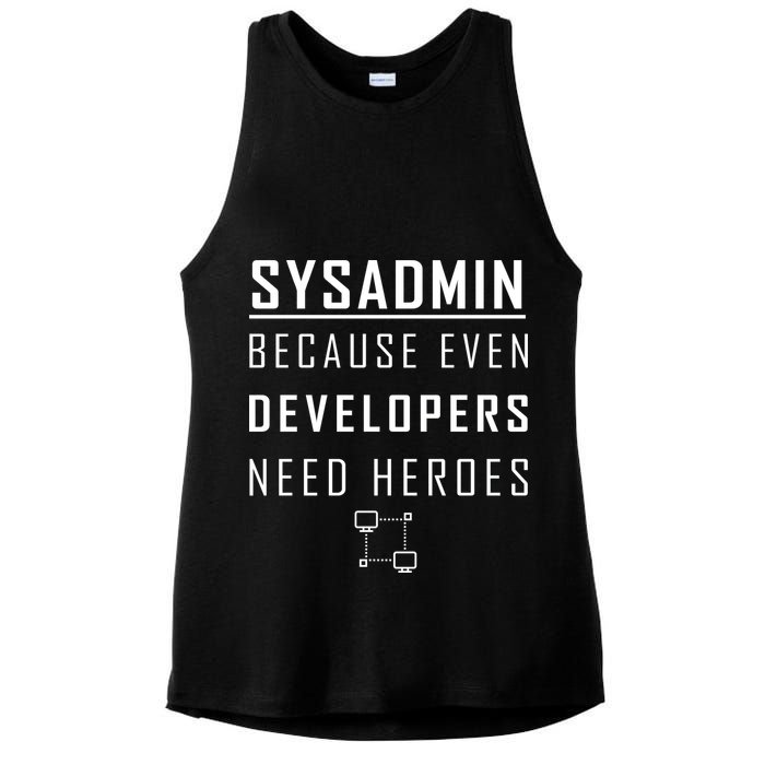 Sysadmin Because Even Developers Need Heroes Ladies PosiCharge Tri-Blend Wicking Tank