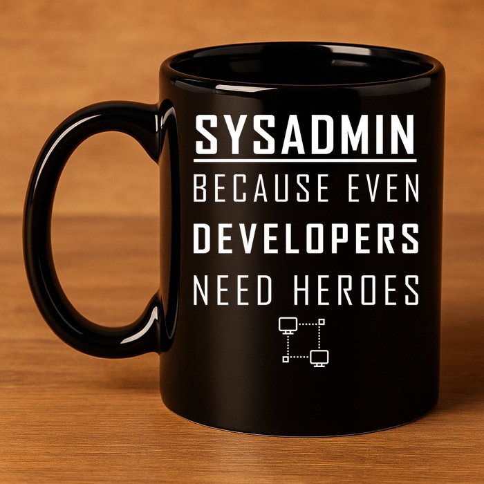 Sysadmin Because Even Developers Need Heroes 11oz C Handle Ceramic Mug