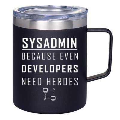 Sysadmin Because Even Developers Need Heroes 12oz Stainless Steel Coffee Mug