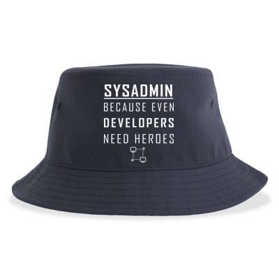 Sysadmin Because Even Developers Need Heroes Sustainable Bucket Hat