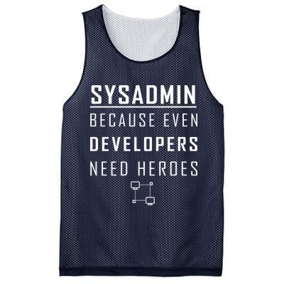 Sysadmin Because Even Developers Need Heroes Mesh Reversible Basketball Jersey Tank