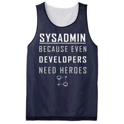 Sysadmin Because Even Developers Need Heroes Mesh Reversible Basketball Jersey Tank