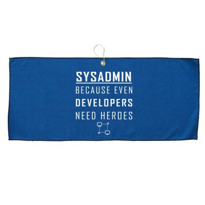 Sysadmin Because Even Developers Need Heroes Large Microfiber Waffle Golf Towel