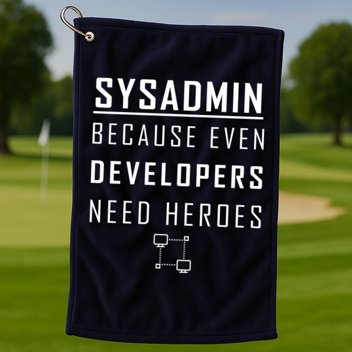 Sysadmin Because Even Developers Need Heroes Golf Towel