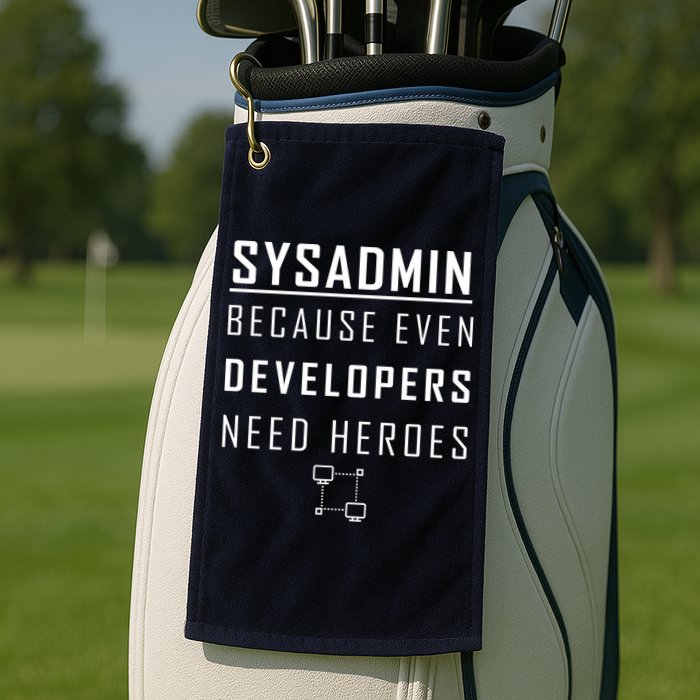 Sysadmin Because Even Developers Need Heroes Golf Towel