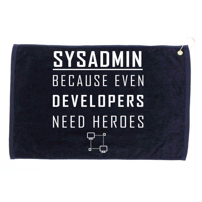 Sysadmin Because Even Developers Need Heroes Grommeted Golf Towel