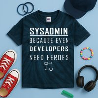 Sysadmin Because Even Developers Need Heroes Kids Tie-Dye T-Shirt