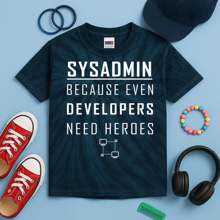 Sysadmin Because Even Developers Need Heroes Kids Tie-Dye T-Shirt