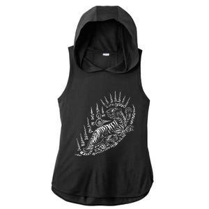 Sak Yant Thai Tattoo Powerful Tiger Magical Thailand Ladies PosiCharge Tri-Blend Wicking Draft Hoodie Tank