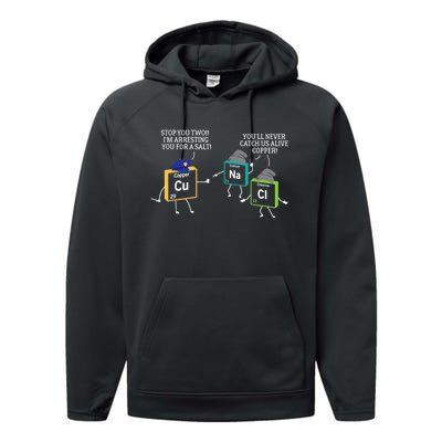 Stop You Two I'm Arresting You Salt Copper Funny Science Performance Fleece Hoodie