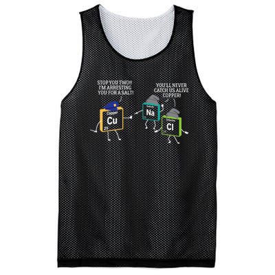 Stop You Two I'm Arresting You Salt Copper Funny Science Mesh Reversible Basketball Jersey Tank